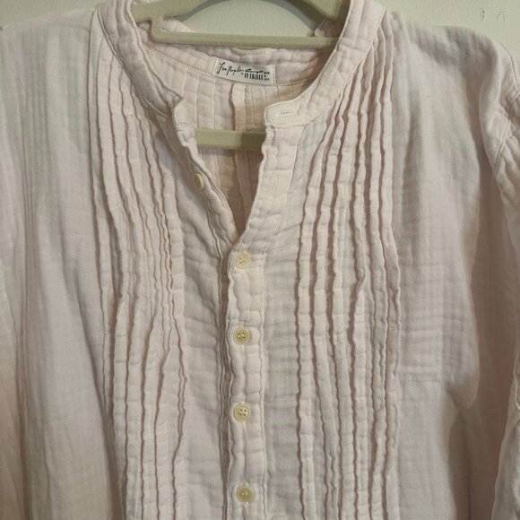 CP Shades X Free People Yoko Tunic Dress Pintuck Lagenlook Boho Pink - Large - Picture 3 of 7